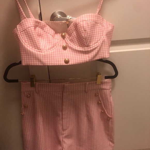 Pink and white gingham set - Picture 3 of 5